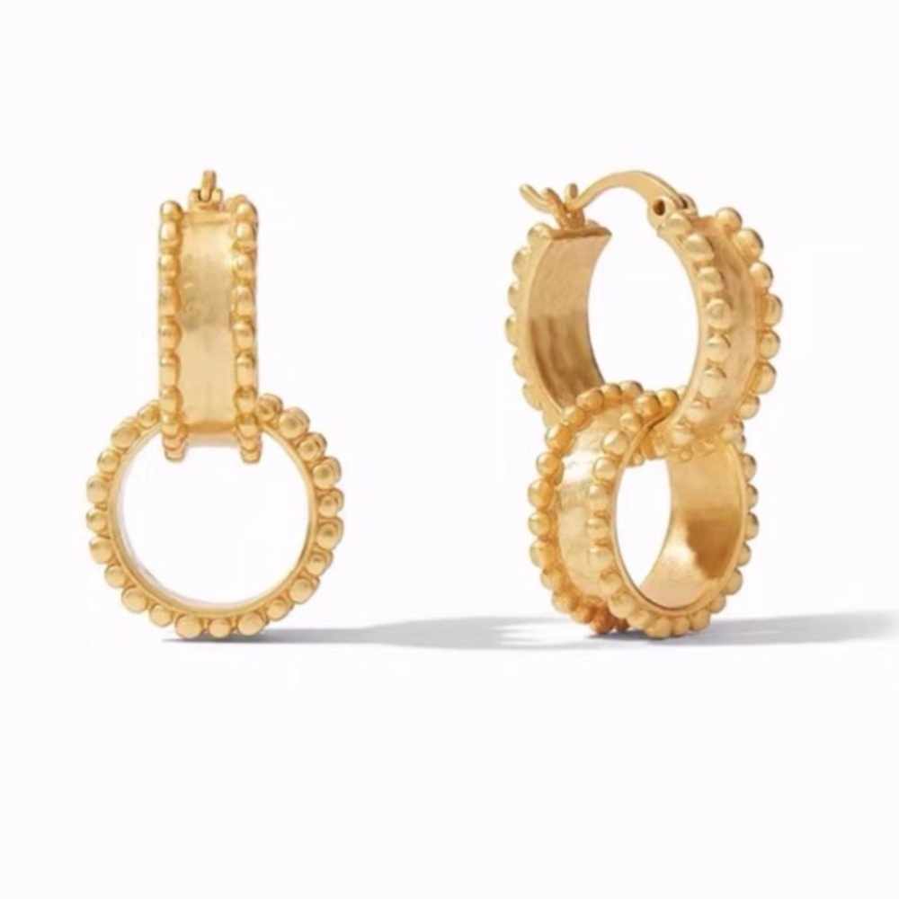 Julie Vos Gold Beaded Double Hoop Earrings
